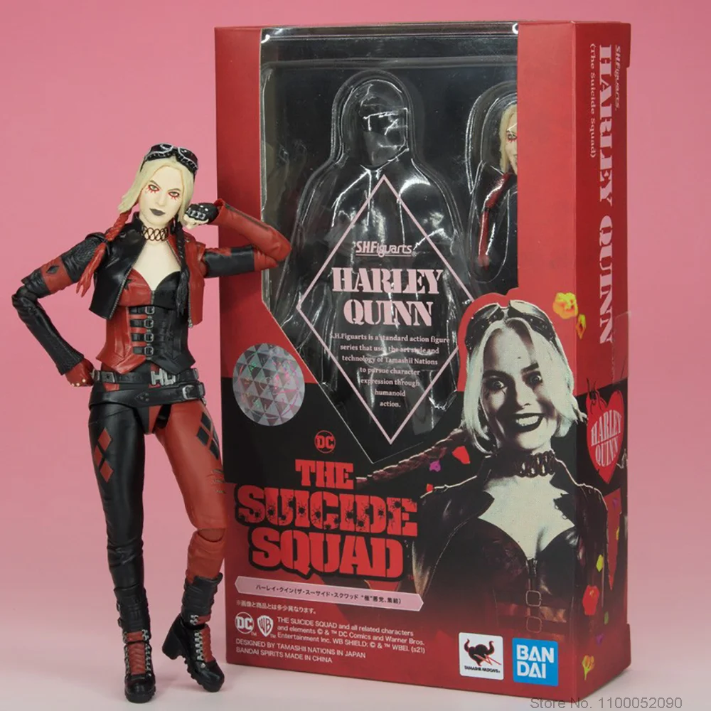 

15cm Bandai Original Shfiguarts Shf Harleen Quinzel Harley Quinn The Suicide Squad Anime Figure Collectile Model Action Toys