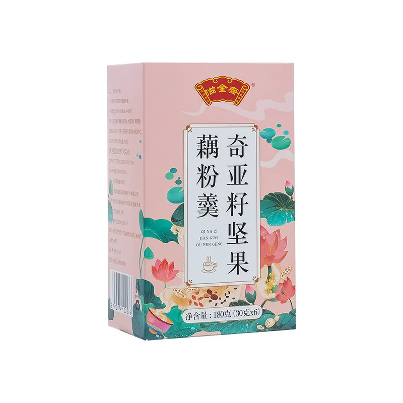 Chia seed instant nut lotus root starch soup 180g/box no teapot
Chia seed instant nut lotus root starch soup 180g/box no teapot