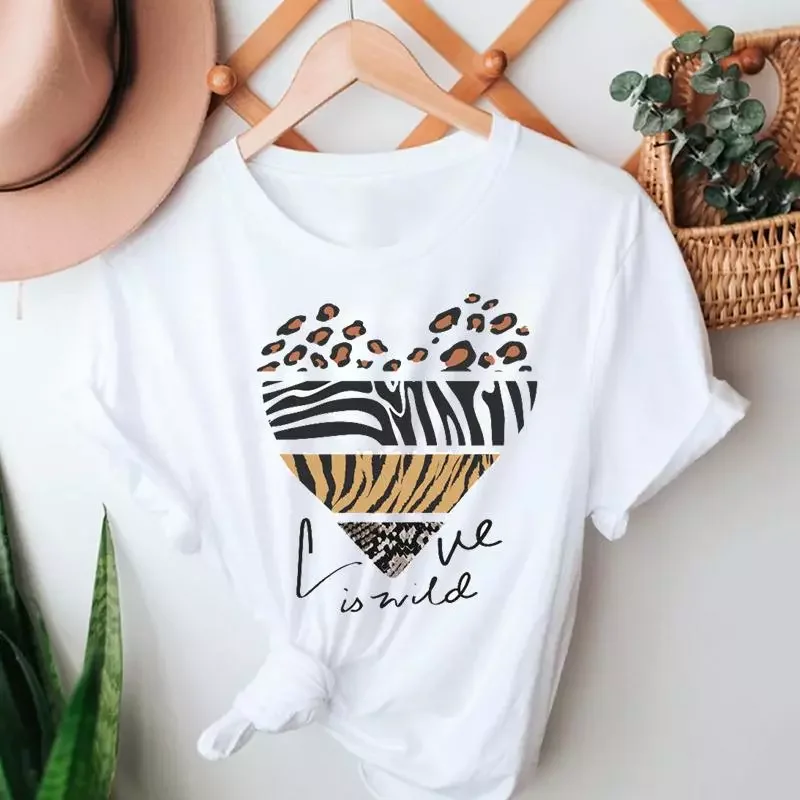 Fashion Leopard Love Heart Summer 90s Clothing Short Sleeve Tshirts Clothes Graphic T Top Lady Print Female Tee T-Shirt
Fashion Leopard Love Heart Summer 90s Clothing Short Sleeve Tshirts Clothes Graphic T Top Lady Print Female Tee T-Shirt