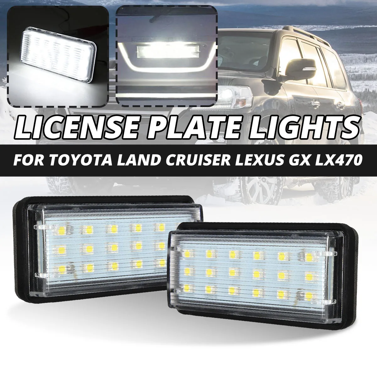 2pcs Error Free LED Car Number License Plate Light For Toyota Land Cruiser 120 Land Cruiser 200 Prado 200 for Lexus LX470 GX470
2pcs Error Free LED Car Number License Plate Light For Toyota Land Cruiser 120 Land Cruiser 200 Prado 200 for Lexus LX470 GX470