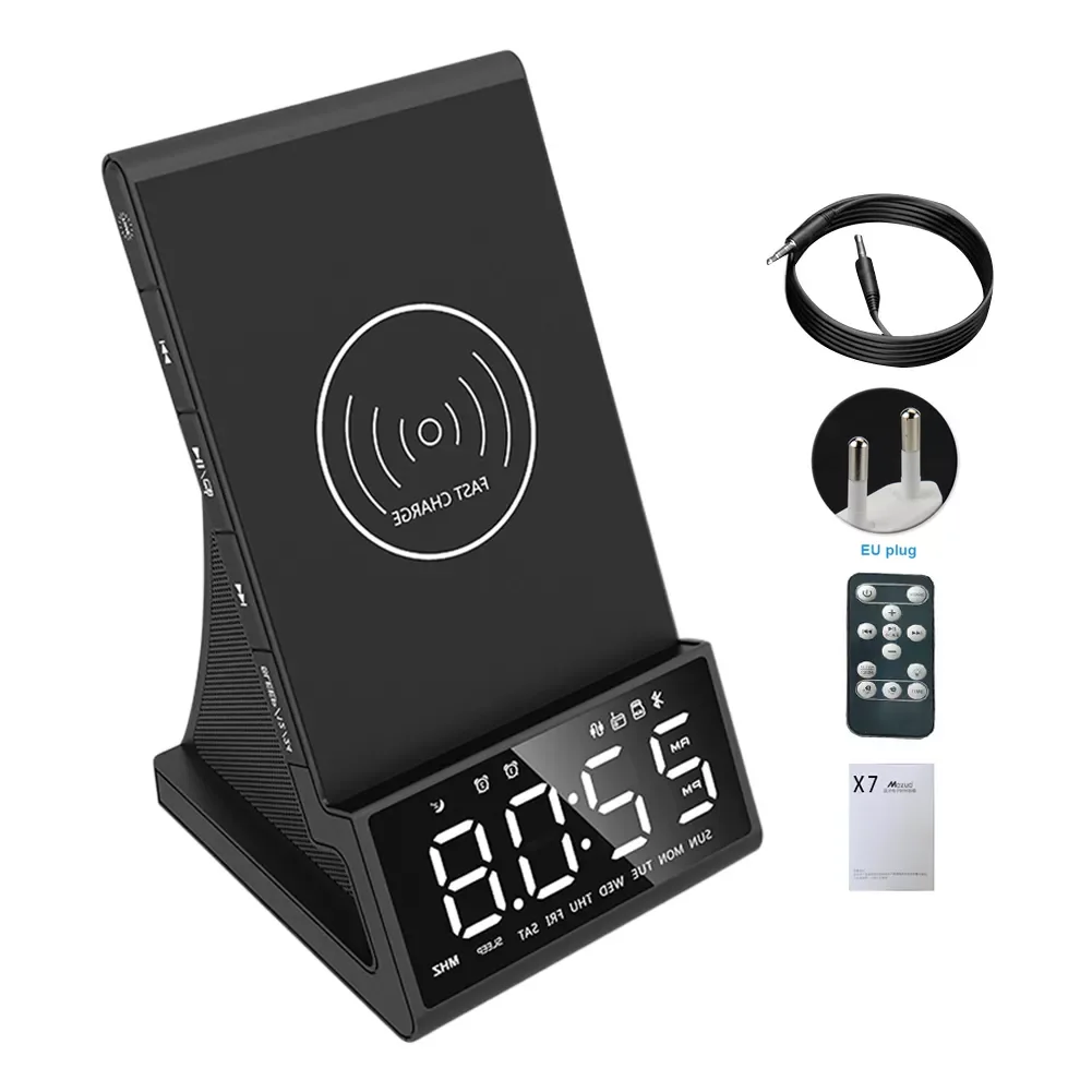 Home Bedroom LED Display Phone Holder Multifunctional FM Radio With Speaker Bedside Gift Alarm Clock Wireless Charging
Home Bedroom LED Display Phone Holder Multifunctional FM Radio With Speaker Bedside Gift Alarm Clock Wireless Charging