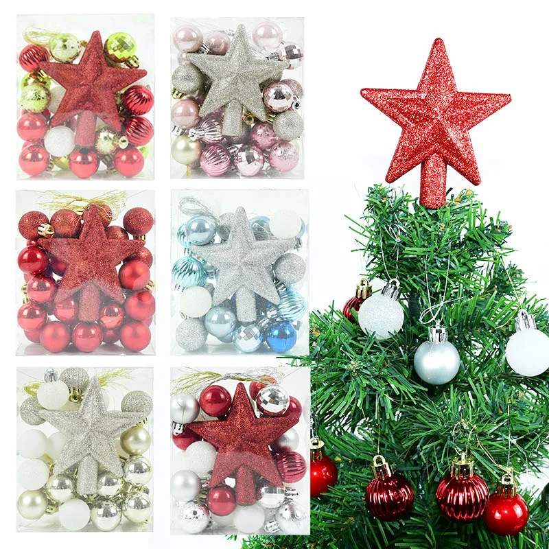 

Набор украшений для рождественской елки, 30 шт., ударопрочные шары, шар, сверкающая елка, звезды для дома, новогодние подарки 2023