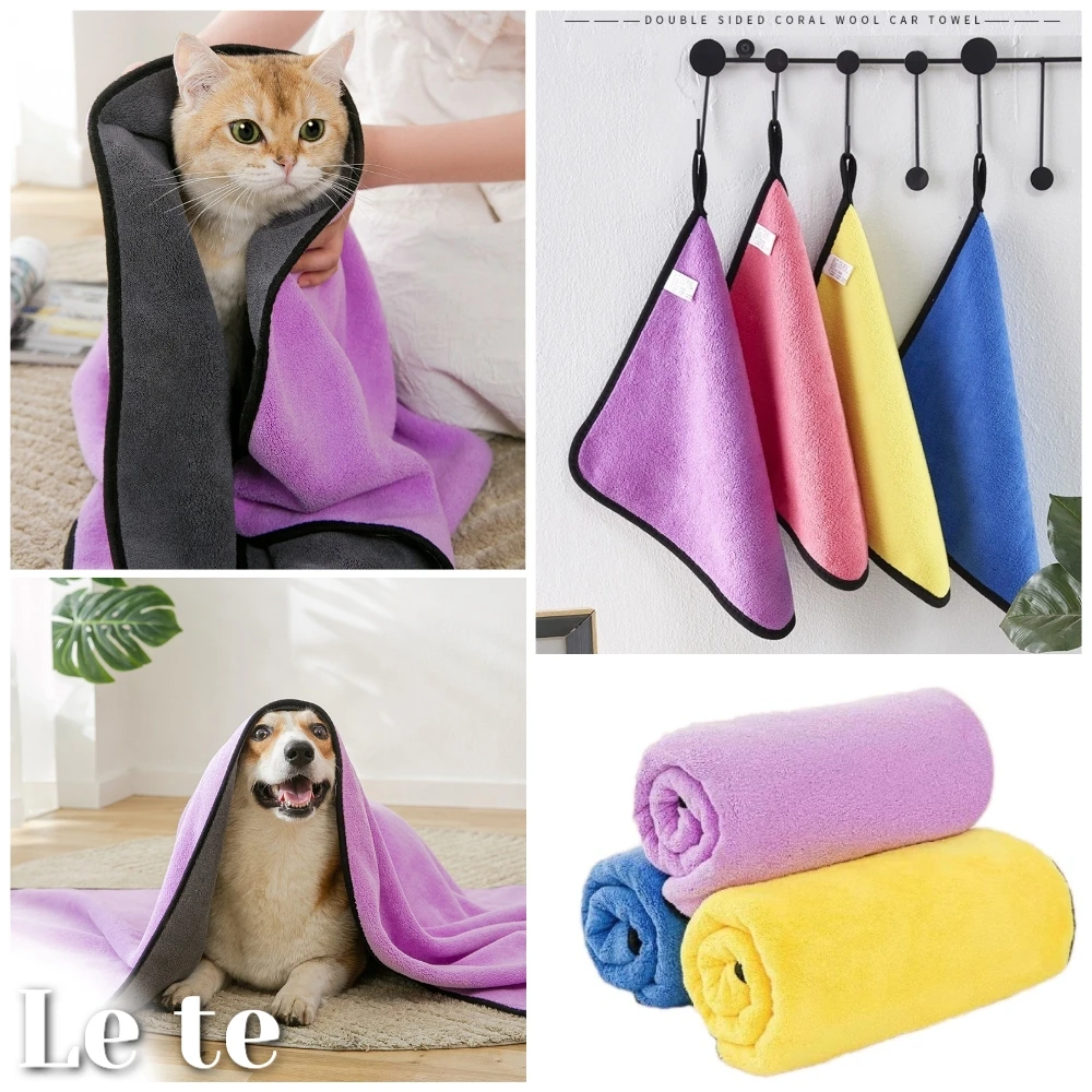 

Быстросохнущий банный халат для домашних животных, быстросохнущее, мягкое волокно, впитывающее банное полотенце для кошек, удобная Очищающая мочалка, аксессуары для домашних животных