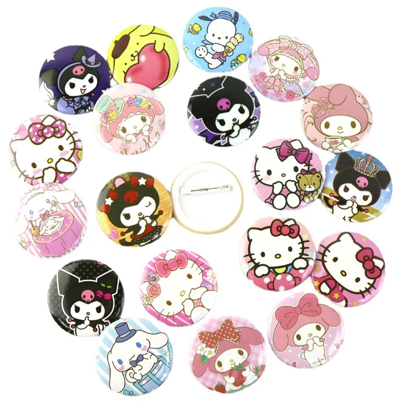 Sanrio Anime Characters Cute KT Cat Novelty Charm Badge Tinplate Kawaii Yugui Dog Kulomi Brooch Accessories Girl Party Gift
Sanrio Anime Characters Cute KT Cat Novelty Charm Badge Tinplate Kawaii Yugui Dog Kulomi Brooch Accessories Girl Party Gift