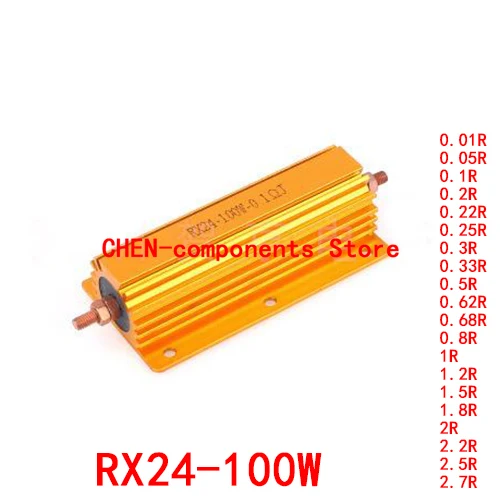 5PCS RX24 100W Gold aluminum shell Resistance 0.01R 0.05R 0.1R 0.22R 0.25R 0.33R 0.5R 0.68R 1R 1.2R 1.5 1.8R 2R 2.2R 2.5R 2.7R
5PCS RX24 100W Gold aluminum shell Resistance 0.01R 0.05R 0.1R 0.22R 0.25R 0.33R 0.5R 0.68R 1R 1.2R 1.5 1.8R 2R 2.2R 2.5R 2.7R