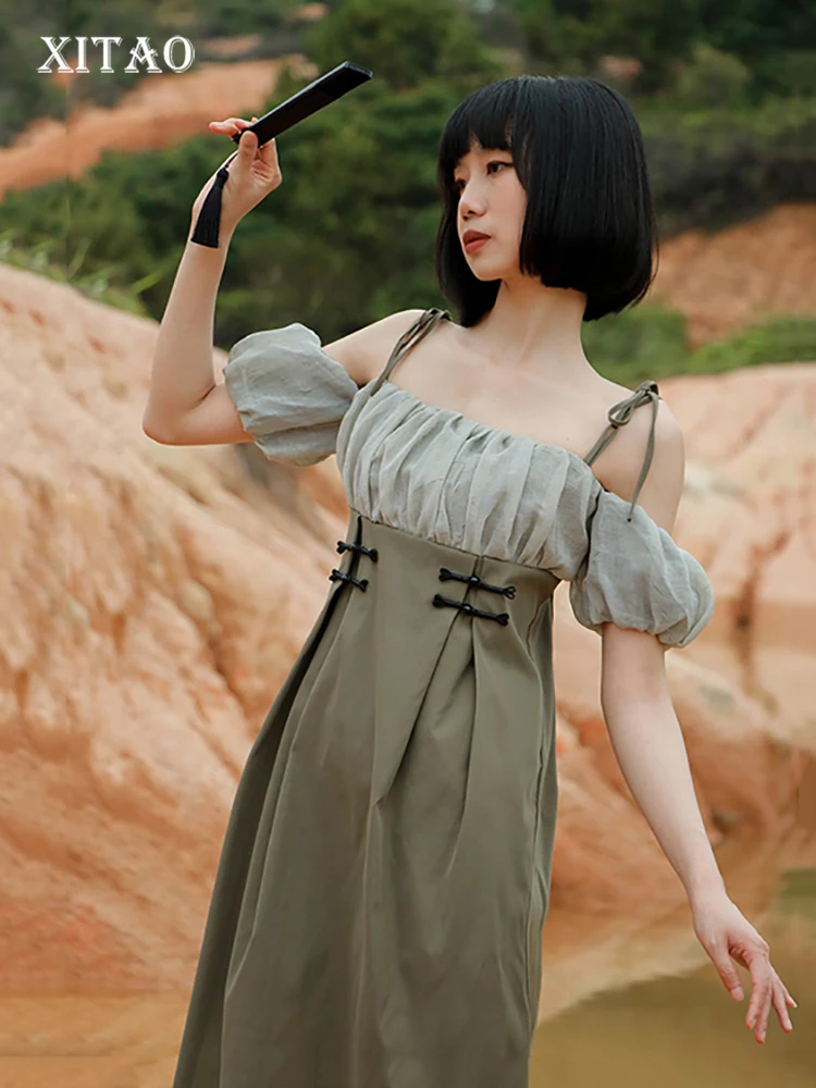 XITAO Off-the-shoulder Suspenders Dress Fashion Folds Splicing Puff Sleeve Women 20222 Summer New Temperament Dress WMD6464
XITAO Off-the-shoulder Suspenders Dress Fashion Folds Splicing Puff Sleeve Women 20222 Summer New Temperament Dress WMD6464