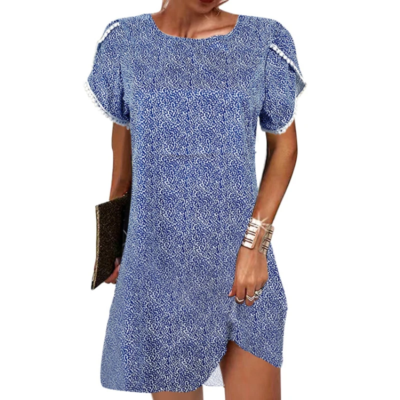 Women' Fashion Dress Summer Short Sleeve Round Neck Lace Party Dress Pullover Printed Casual Dresses
Women' Fashion Dress Summer Short Sleeve Round Neck Lace Party Dress Pullover Printed Casual Dresses