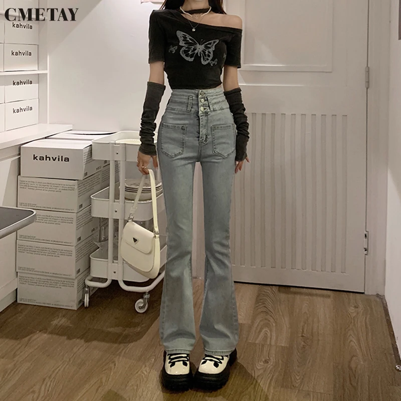 CMETAY High Waist Stretch Denim Flared Pants Women Spring Summer 2022 Streetwear Fashion Hot Girl Slim Jeans Vestido de mujer
CMETAY High Waist Stretch Denim Flared Pants Women Spring Summer 2022 Streetwear Fashion Hot Girl Slim Jeans Vestido de mujer