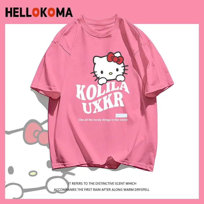 Hellokitty Cartoon Short Sleeve Kawaii Summer The New Lovers Child Family Pure Cotton T-Shirt Fashion Print Parent-Child Outfit
Hellokitty Cartoon Short Sleeve Kawaii Summer The New Lovers Child Family Pure Cotton T-Shirt Fashion Print Parent-Child Outfit