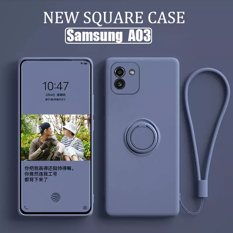 Original Square Silicon Case For Samsung A03 New Camera Protective Back Cover on For Galaxy A03 Magnetic Ring Stand Case on A 03
Original Square Silicon Case For Samsung A03 New Camera Protective Back Cover on For Galaxy A03 Magnetic Ring Stand Case on A 03