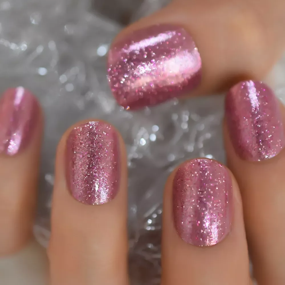 Gorgeous Shimmer Rose Gold Fake Nails Short Round UV False Press on Nails for Girl Full Cover Easy Wear Finger Nail Art Tips
Gorgeous Shimmer Rose Gold Fake Nails Short Round UV False Press on Nails for Girl Full Cover Easy Wear Finger Nail Art Tips