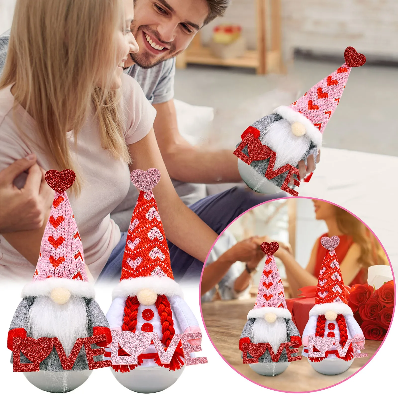 Standing Decoration Day Knitted Hat Valentine's Love Doll Tumbler Decoration & Hangs
Standing Decoration Day Knitted Hat Valentine's Love Doll Tumbler Decoration & Hangs