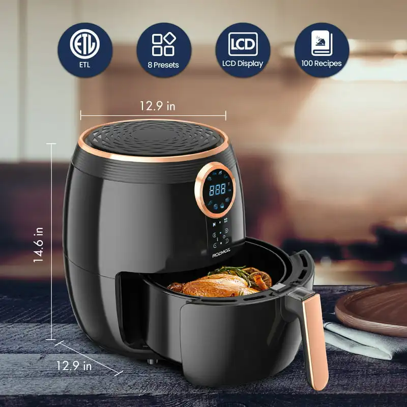 Air Fryer 5.2 Qt Touchscreen Control Oil-Less Auto Shutoff Black Airfryer paper liner cm Inch air fryer liner Kitchen Elect
Air Fryer 5.2 Qt Touchscreen Control Oil-Less Auto Shutoff Black Airfryer paper liner cm Inch air fryer liner Kitchen Elect