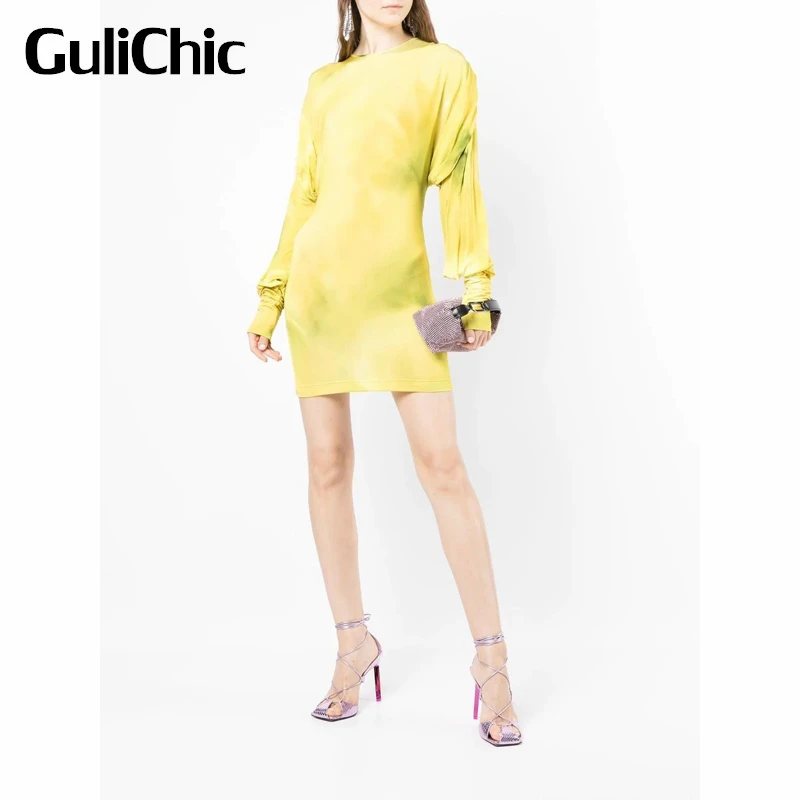 8.8 GuliChic Women Fashion Tie-Dye Print Gradient Puff Sleeve Slim Yellow Mini Dress
8.8 GuliChic Women Fashion Tie-Dye Print Gradient Puff Sleeve Slim Yellow Mini Dress