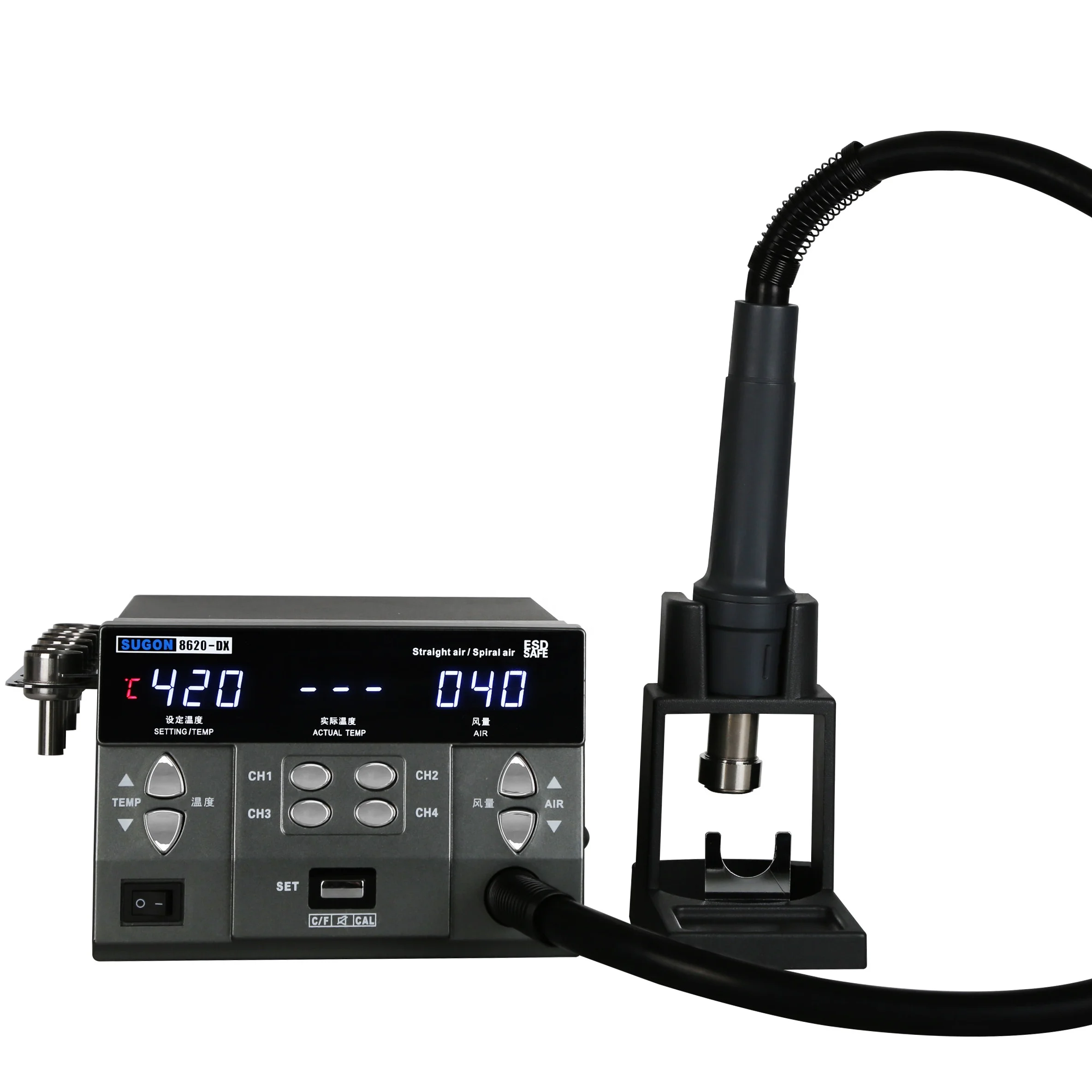 SUGON 8620DX Power Adjustable Welding Desoldering Heat Hot Air Gun Smd Digital Rework Station For Laptop Repair
SUGON 8620DX Power Adjustable Welding Desoldering Heat Hot Air Gun Smd Digital Rework Station For Laptop Repair
