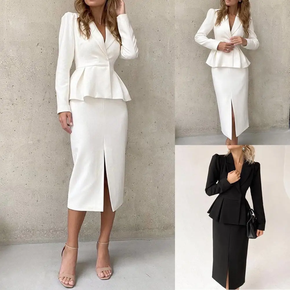 1 Set Stylish Slim-fitting Blazer Slit Skirt Formal Suit Set Spring Summer Split
1 Set Stylish Slim-fitting Blazer Slit Skirt Formal Suit Set Spring Summer Split