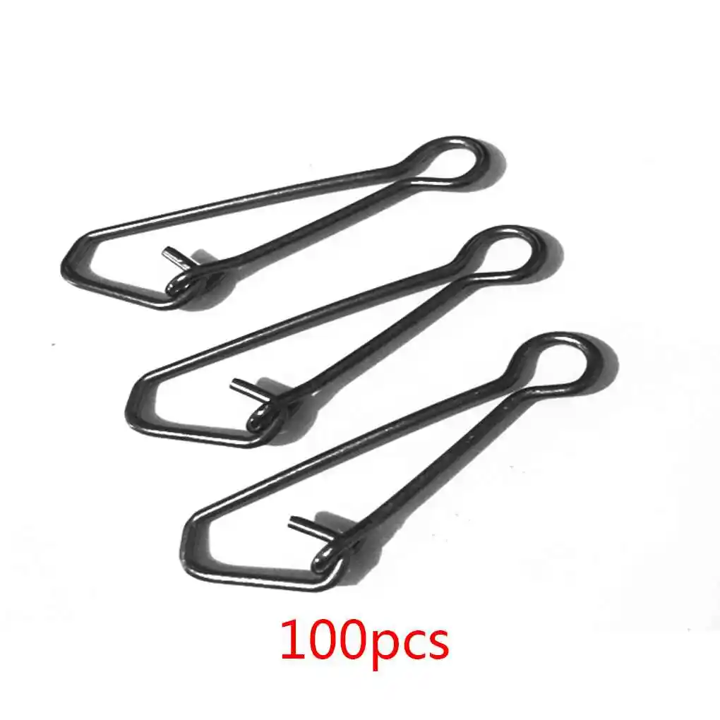 100 Pcs/set Stainless Steel Hook Lure Connector Fishing Swivel Snap Pin Fish Hooks Sea Fishing Tackle, Black, Type 7
100 Pcs/set Stainless Steel Hook Lure Connector Fishing Swivel Snap Pin Fish Hooks Sea Fishing Tackle, Black, Type 7