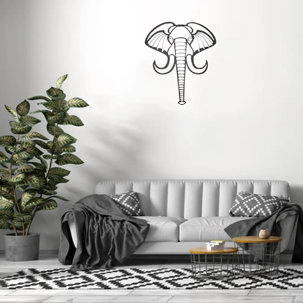 Elephant head Metal wall art decor laser cut hanging indoor outdoor home office decorative garden bedroom living room plaque
Elephant head Metal wall art decor laser cut hanging indoor outdoor home office decorative garden bedroom living room plaque