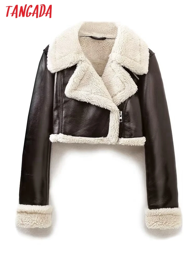 Куртка женская черная из искусственной кожи на молнии, на зиму 
Куртка женская черная из искусственной кожи на молнии, на зиму