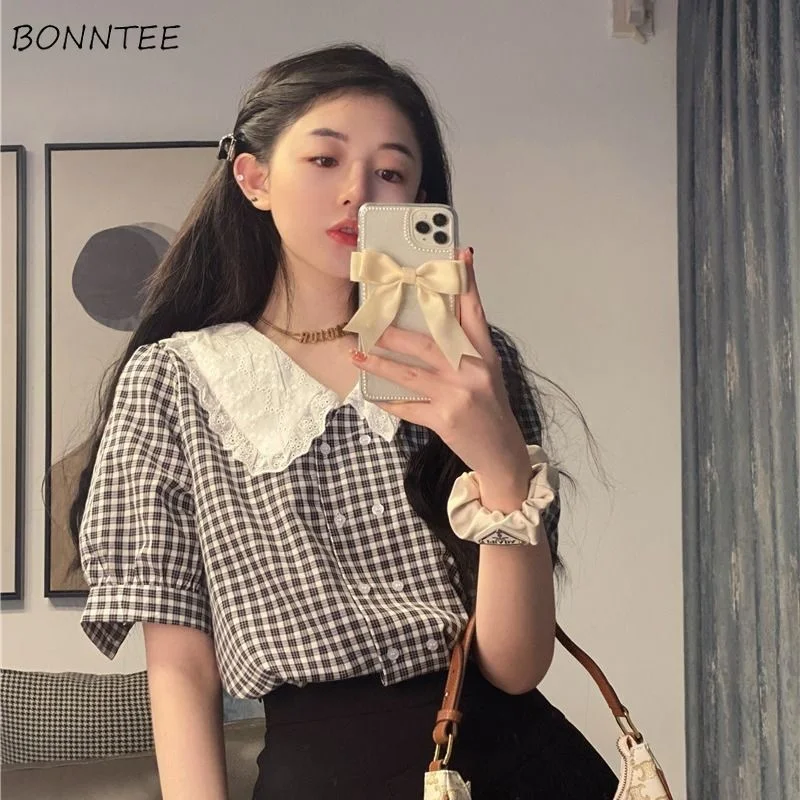 Plaid Shirts Women Summer Young Ladies All-match Design Lovely Tender Classic Stylish Tops Vintage Newest Basic Chic Popular
Plaid Shirts Women Summer Young Ladies All-match Design Lovely Tender Classic Stylish Tops Vintage Newest Basic Chic Popular