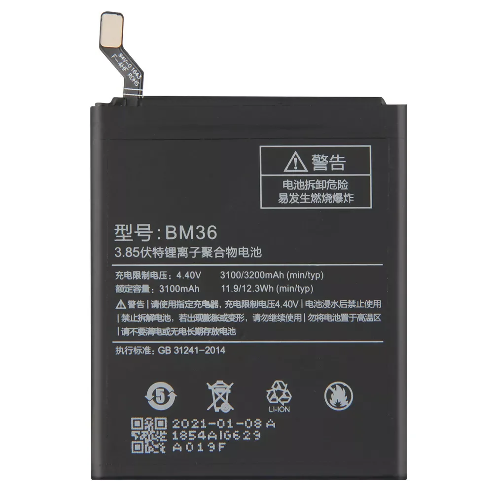 NEW Original Replacement Battery BM36 For Mi 5S MI5S Genuine Phone Battery + Tools Rechargeable Phone Battery 3200mAh
NEW Original Replacement Battery BM36 For Mi 5S MI5S Genuine Phone Battery + Tools Rechargeable Phone Battery 3200mAh