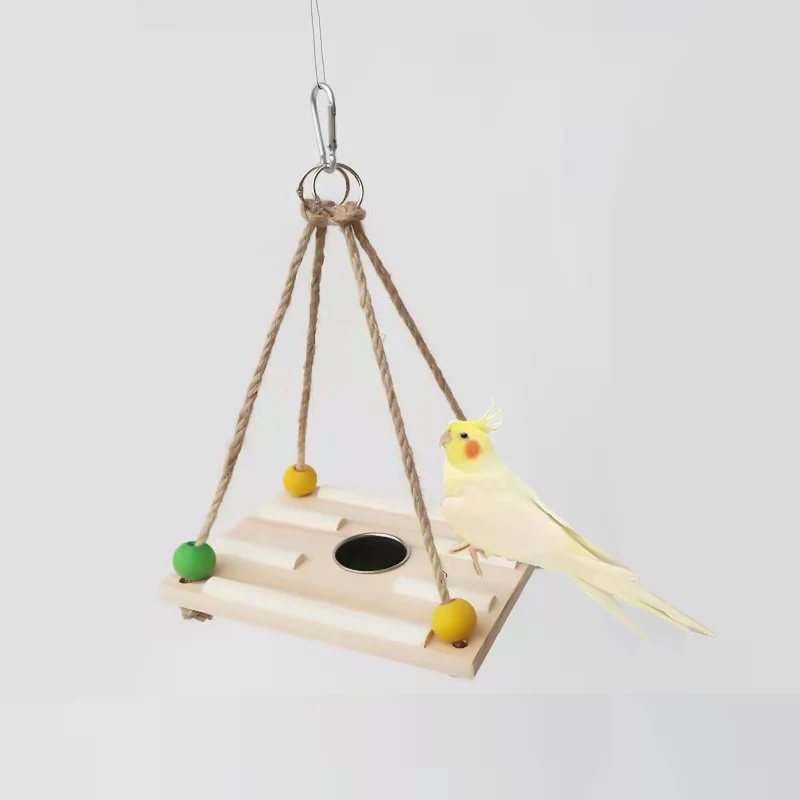 Multi-color Durable Wooden Swing Bird Feeder Stainless Steel Food Cup Parrot Perch Stand Toy Small Pet Birds Feeders Supplies
Multi-color Durable Wooden Swing Bird Feeder Stainless Steel Food Cup Parrot Perch Stand Toy Small Pet Birds Feeders Supplies