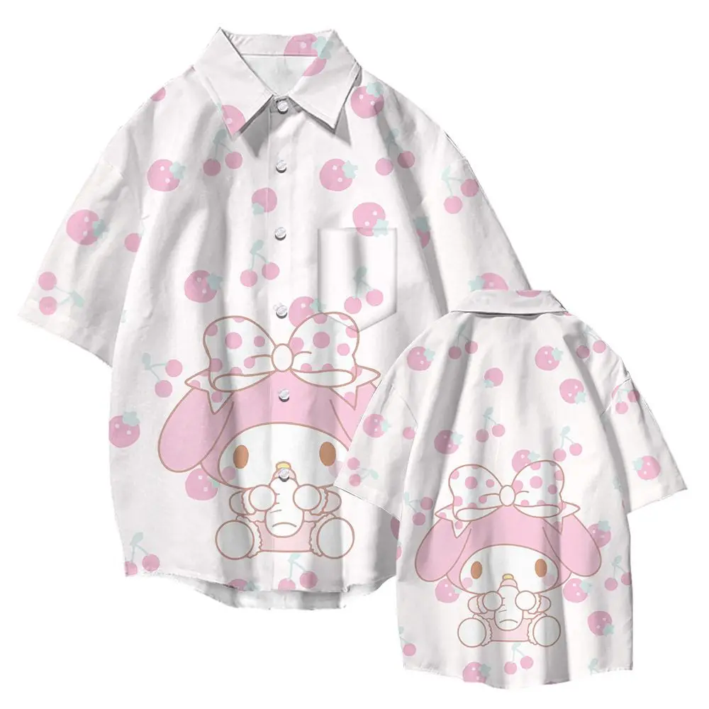 New Kawaii Sanrios My Melody Couple Short Sleeve Shirt Student Cartoon Summer Casual Loose Top Girls Anime Print Shirt Gifts
New Kawaii Sanrios My Melody Couple Short Sleeve Shirt Student Cartoon Summer Casual Loose Top Girls Anime Print Shirt Gifts