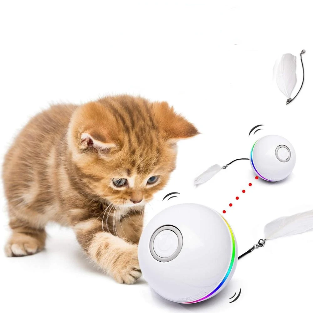 Automatic Smart Cat Toys Ball Interactive Catnip USB Rechargeable Self Rotating Colorful Led Feather Bells Toys Pet Products
Automatic Smart Cat Toys Ball Interactive Catnip USB Rechargeable Self Rotating Colorful Led Feather Bells Toys Pet Products