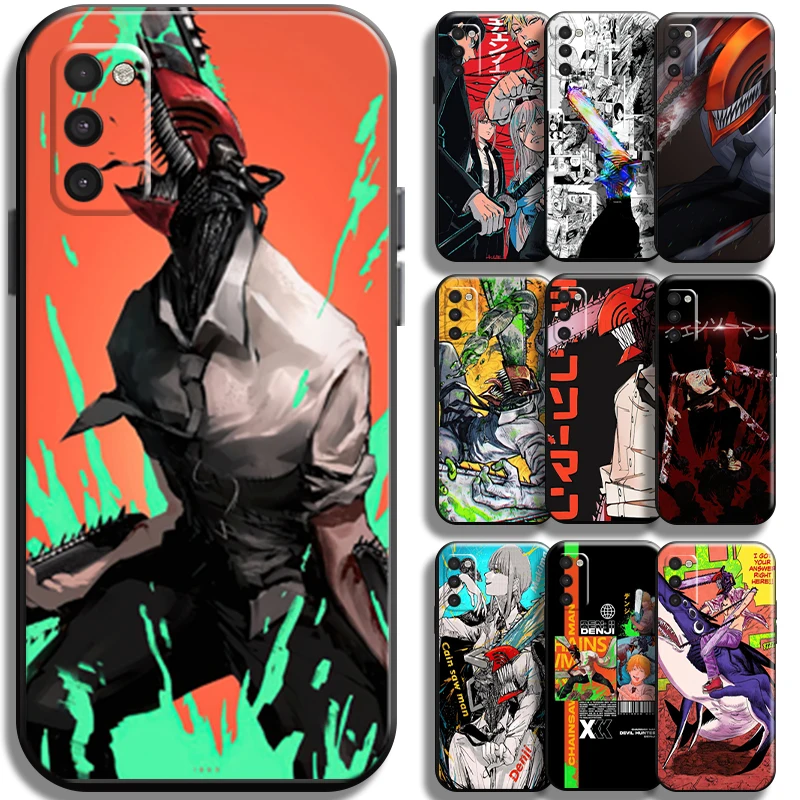 

Anime Chainsaw Man Pattern Phone Case For Samsung Galaxy M10 Coque Shockproof Black Cover Shell Funda Carcasa Full Protection