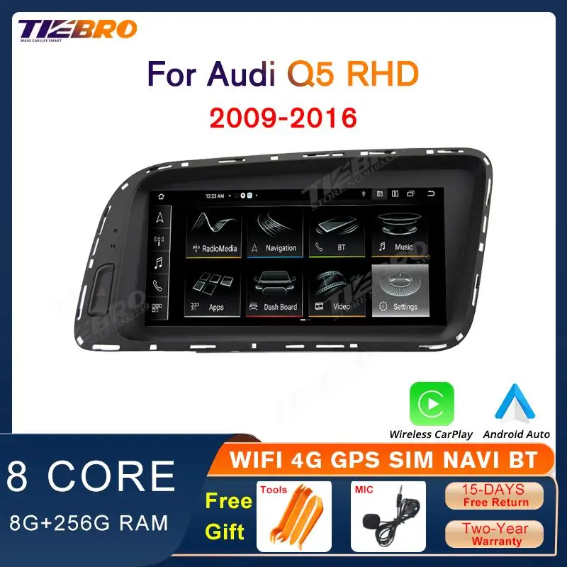 

TIEBRO 8.8" 1280*480 For Audi Q5 2009-2016 Right Hand Drive Car Carplay Radio Stereo Multimedia Player Android Auto Bluetooth