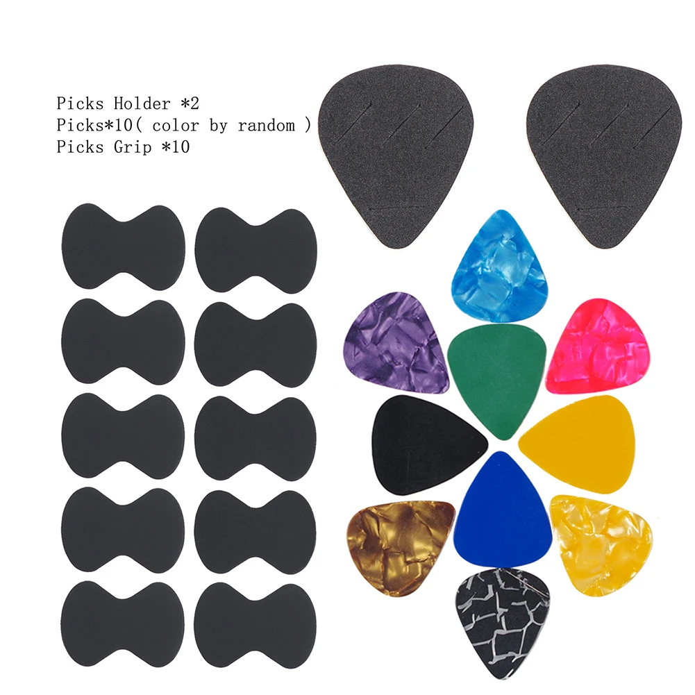 22X Celluloid Guitar Picks Guitar Plectrums Holder Antiskid Grip Accessories Set 2 Pick Receivers 10 Black Anti-Slip Stickers
22X Celluloid Guitar Picks Guitar Plectrums Holder Antiskid Grip Accessories Set 2 Pick Receivers 10 Black Anti-Slip Stickers
