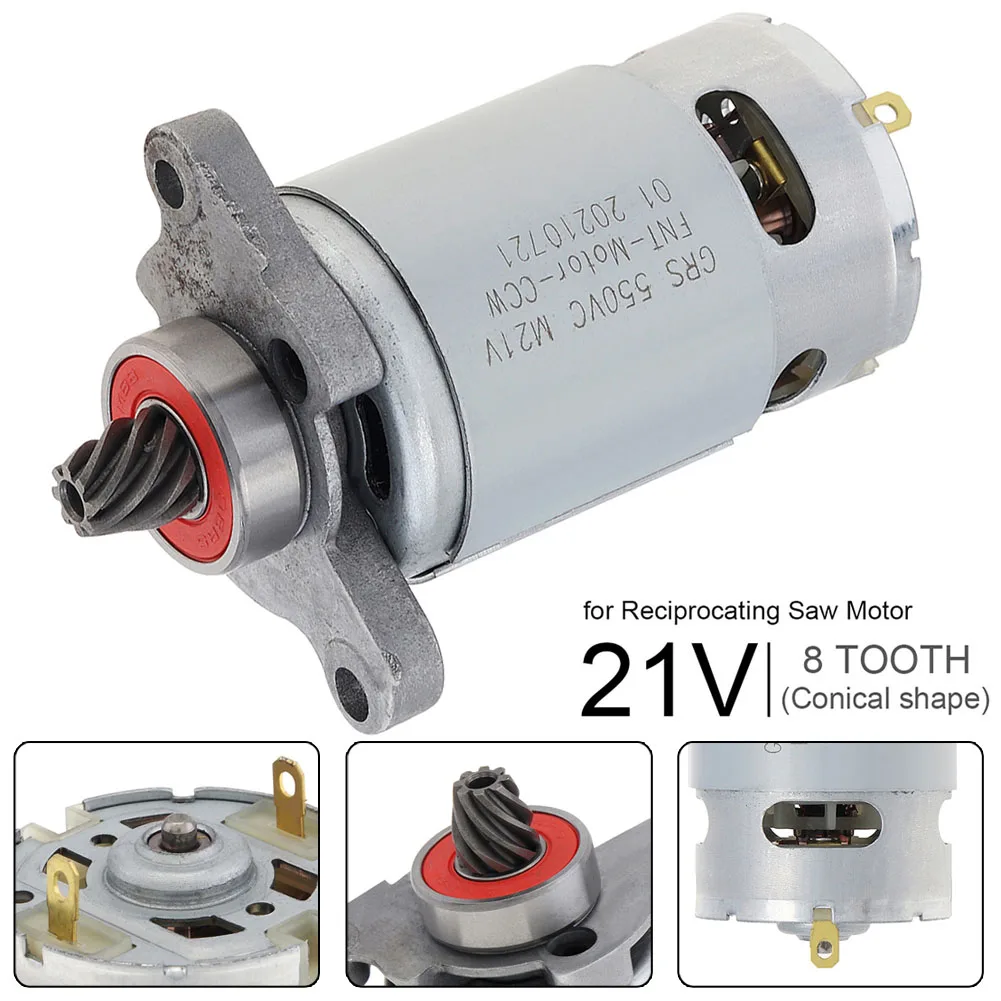 1pc RS550 8 Teeth DC Motor 21V With Conical Gear 60-120W For Handheld Lithium Electric Saw Reciprocating Saw Tool Parts
1pc RS550 8 Teeth DC Motor 21V With Conical Gear 60-120W For Handheld Lithium Electric Saw Reciprocating Saw Tool Parts