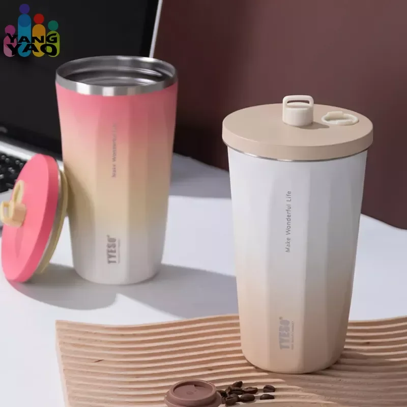 600ml Taishuo new thermos cup gradient color with straw for men and women, high value and simple tyeso ice bully cold coffee cup
600ml Taishuo new thermos cup gradient color with straw for men and women, high value and simple tyeso ice bully cold coffee cup