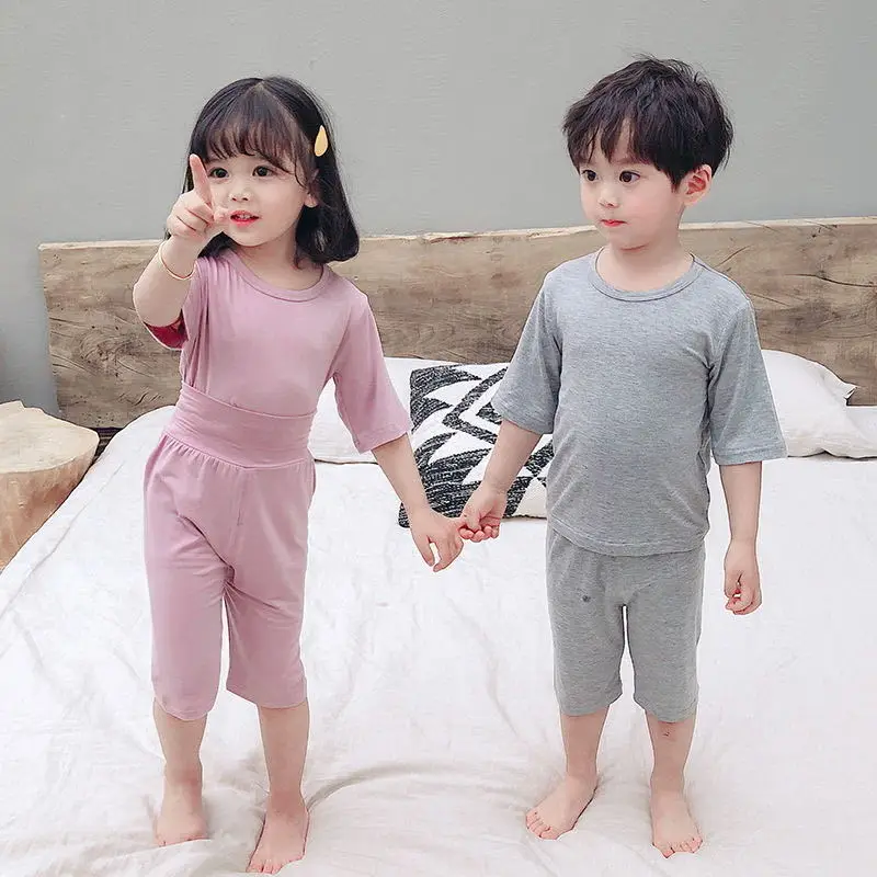 

Sets Boy Clothes Pajamas Indoor Suit Pyjamas Summer Nightwear Homewear Kids Modal Pijamas Clothing Children's Spring Girls Baby