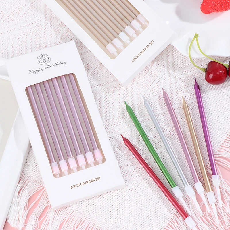 6PCS/Lot Golden Long Pencil Cake Candle Safe Flames Kids Birthday Party Wedding Cake Candle Home Decoration Favor Supplies
6PCS/Lot Golden Long Pencil Cake Candle Safe Flames Kids Birthday Party Wedding Cake Candle Home Decoration Favor Supplies