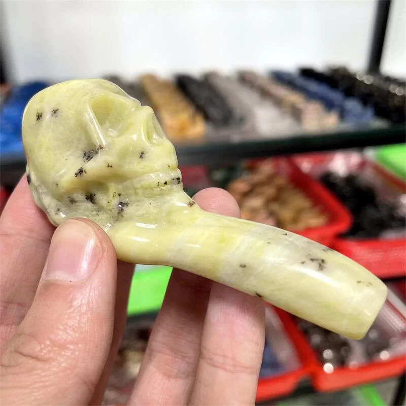 Топ натуральный нефрит курительная трубка Хрустальный драгоценный камень с металлическим фильтром оптовая цена украшение для дома
Топ натуральный нефрит курительная трубка Хрустальный драгоценный камень с металлическим фильтром оптовая цена украшение для дома
