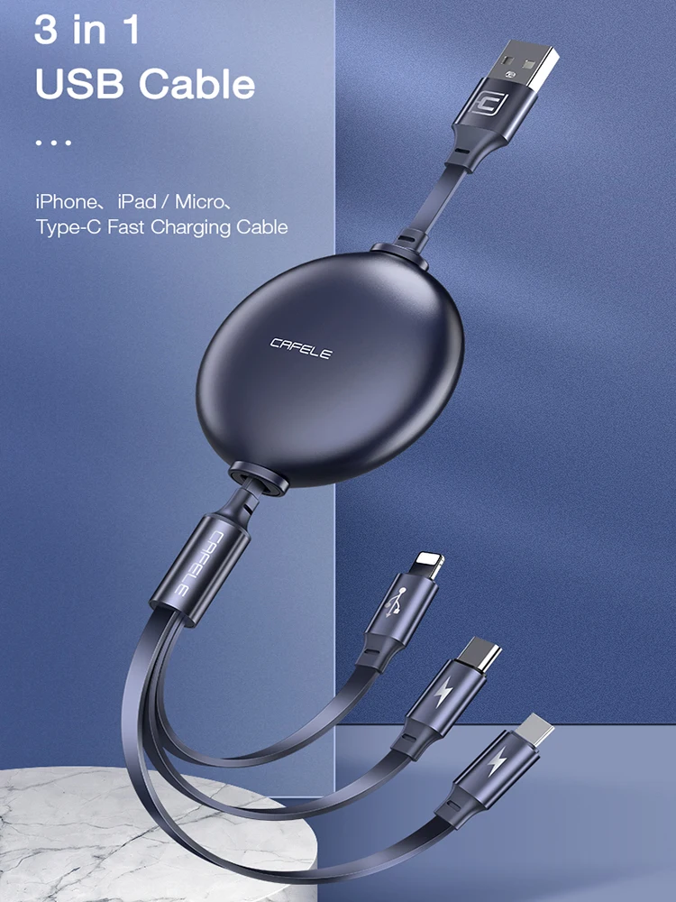 Cafele 3 in 1 Micro Usb C Cable For xiaomi Phone Charger Lightning Type C Cable For iPhone 14 Pro Max 13 12 Charging Wire Cord
Cafele 3 in 1 Micro Usb C Cable For xiaomi Phone Charger Lightning Type C Cable For iPhone 14 Pro Max 13 12 Charging Wire Cord