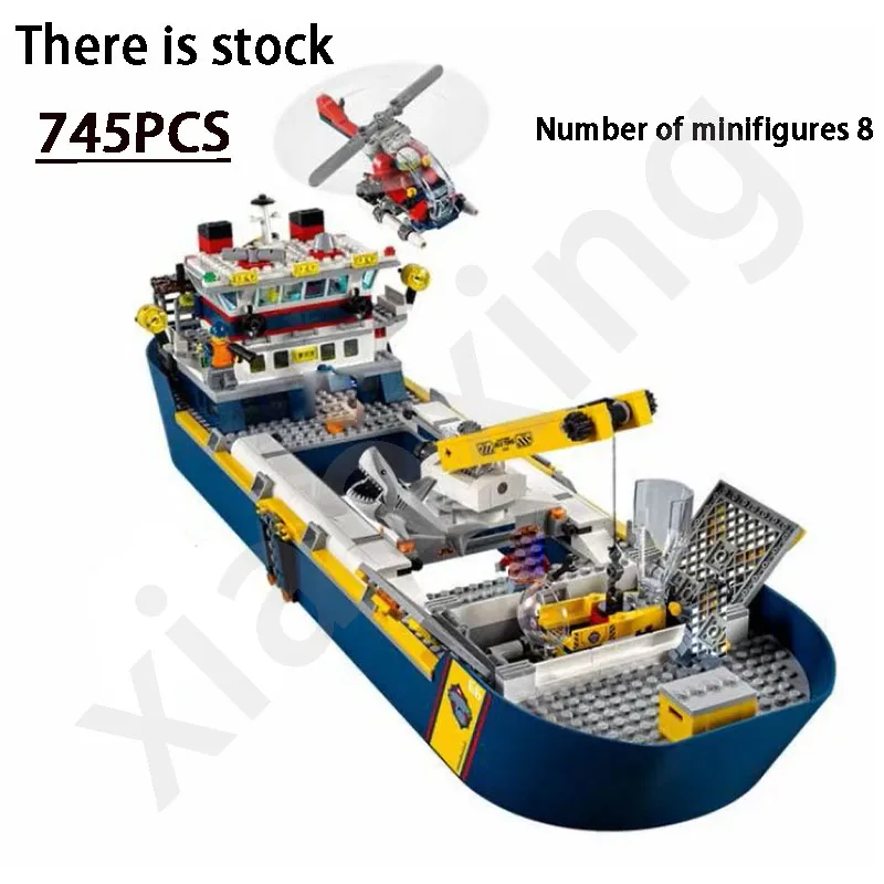 

Городская группа 60266, морские приключения, гигантский корабль, разведочный корабль, Детский пазл с высокой степенью сложности, строительный блок, игрушки для мальчиков