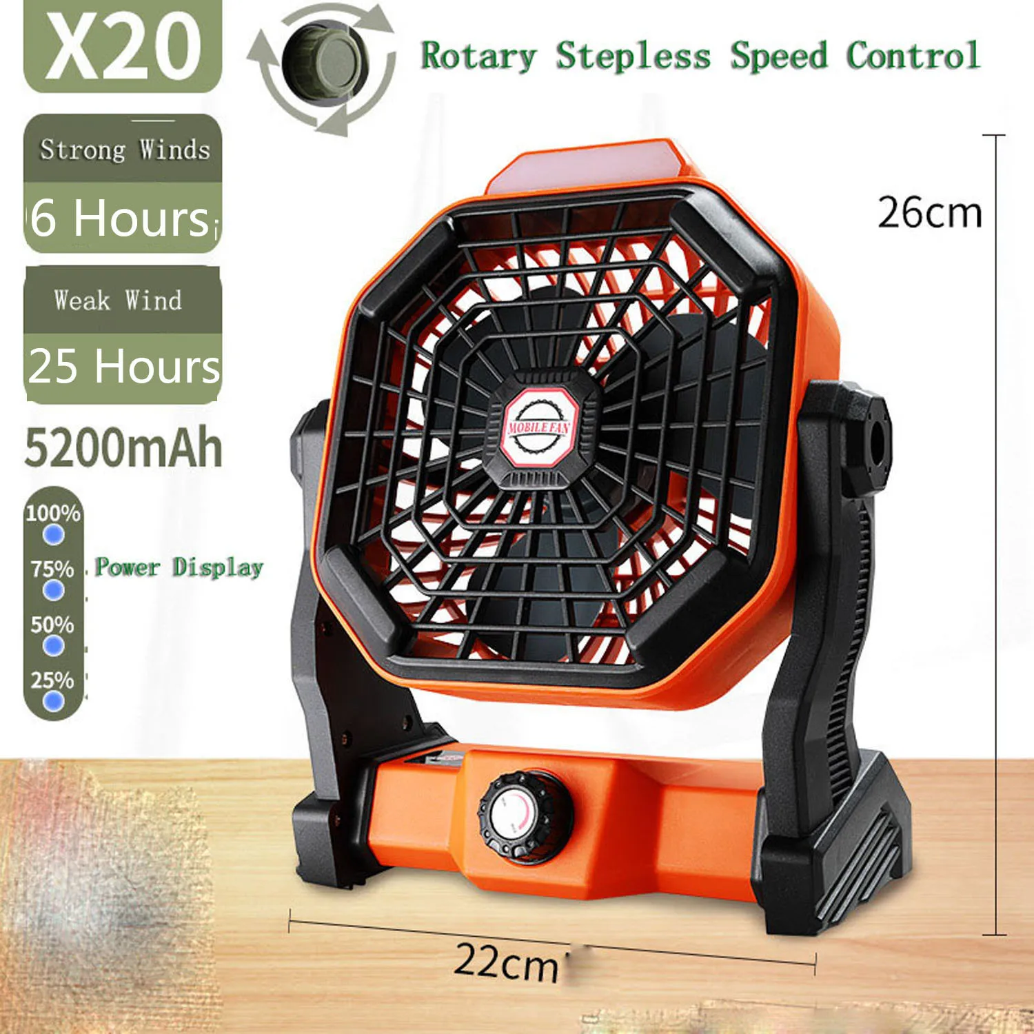 Outdoor Camping Fan 270°Rotation Desktop Fan Camping Lamp Multi-function Stepless Speed Fan USB Charging Office Home Use
Outdoor Camping Fan 270°Rotation Desktop Fan Camping Lamp Multi-function Stepless Speed Fan USB Charging Office Home Use