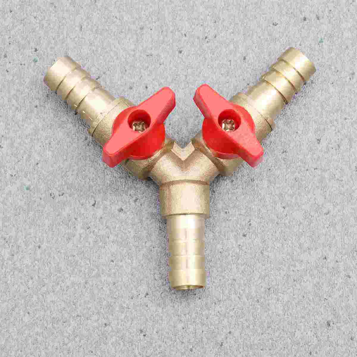 

3 Way Shut Off YShaped 3 Way Union Intersection Brass Shut Off Fitting ( Copper 10mm Golden Red )