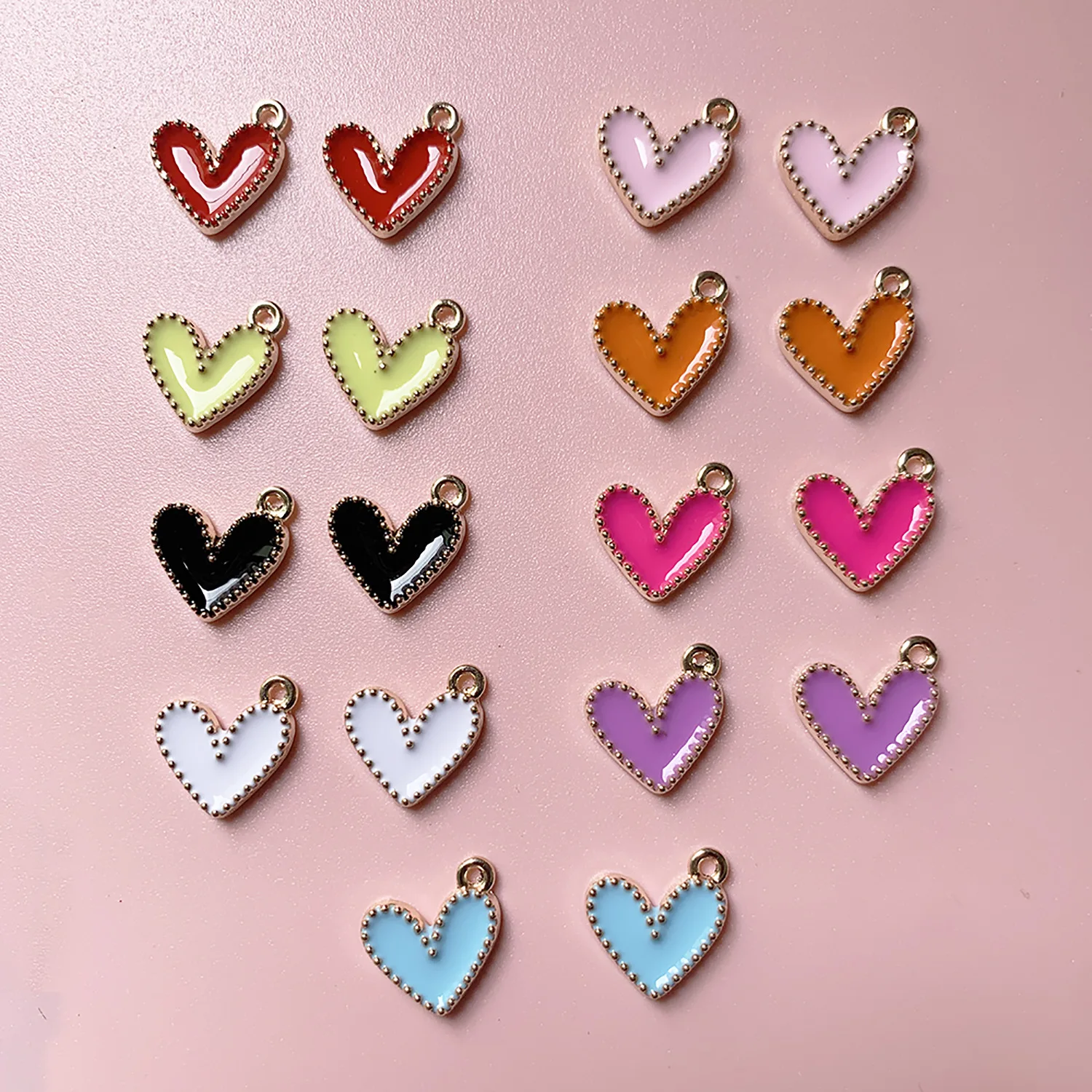 50pcs 9 Colors Heart Earrings DIY Accessories Lovely Handmaking Pendant Earing Material Enamel Charm Bulk Items Wholesale Lots
50pcs 9 Colors Heart Earrings DIY Accessories Lovely Handmaking Pendant Earing Material Enamel Charm Bulk Items Wholesale Lots