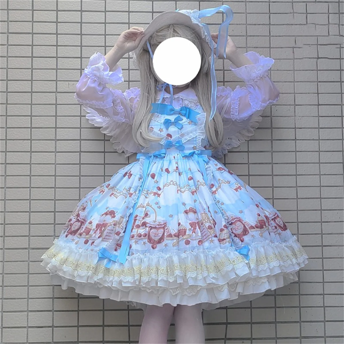 French Retro Romantic Style Cosplay Lolita Jsk Kawaii Tea Party Girls Print Jam Cherry Cake Ribbon Bow Lace Ruffle Dress
French Retro Romantic Style Cosplay Lolita Jsk Kawaii Tea Party Girls Print Jam Cherry Cake Ribbon Bow Lace Ruffle Dress