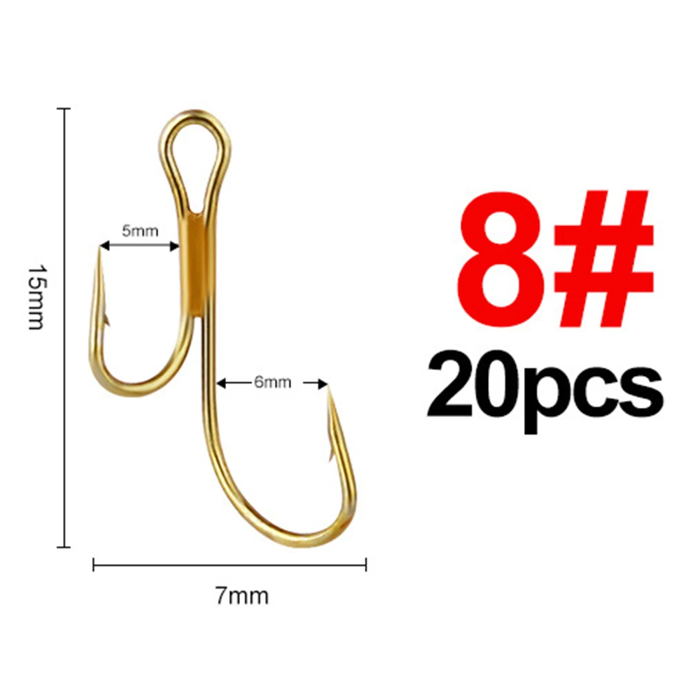 

20pcs/lot High Carbon Steel Fishing Double Hook Worm Lure Large Eye Barbed Crank Hook Pike Fishhook 2#/4#/6#/8#/1# Fish Tackle