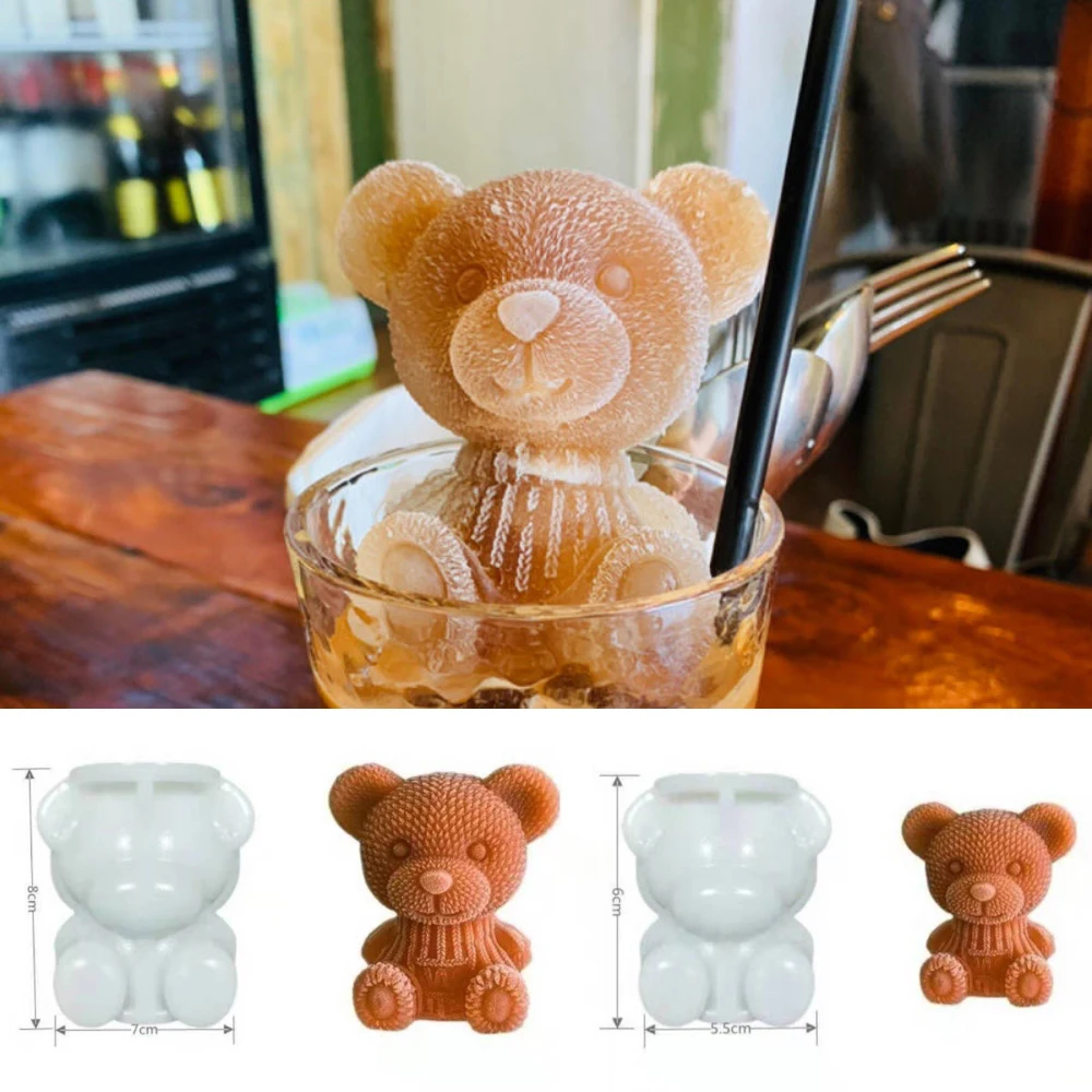 DIY Drink Decoration Silicone Ice Bear Mold Non-stick Bear Shape Ice Cube Trays Chocolate Cake Mould For Coffee Tea Whiskey
DIY Drink Decoration Silicone Ice Bear Mold Non-stick Bear Shape Ice Cube Trays Chocolate Cake Mould For Coffee Tea Whiskey