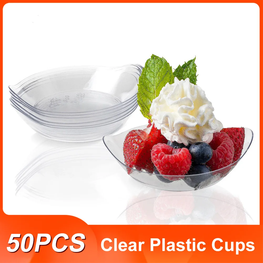 50pcs Disposable Cups Hard Plastic Transparent Pudding Jelly Mousse Cup Appetizer Bowl For Home Dessert Shop Food Container
50pcs Disposable Cups Hard Plastic Transparent Pudding Jelly Mousse Cup Appetizer Bowl For Home Dessert Shop Food Container