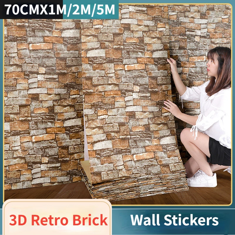 PVC Foam Self-adhesive Wall Stickers 3D Retro Brick Pattern Wallpaper Ceiling Stickers Living Room Bedroom Home Decoration 2022
PVC Foam Self-adhesive Wall Stickers 3D Retro Brick Pattern Wallpaper Ceiling Stickers Living Room Bedroom Home Decoration 2022