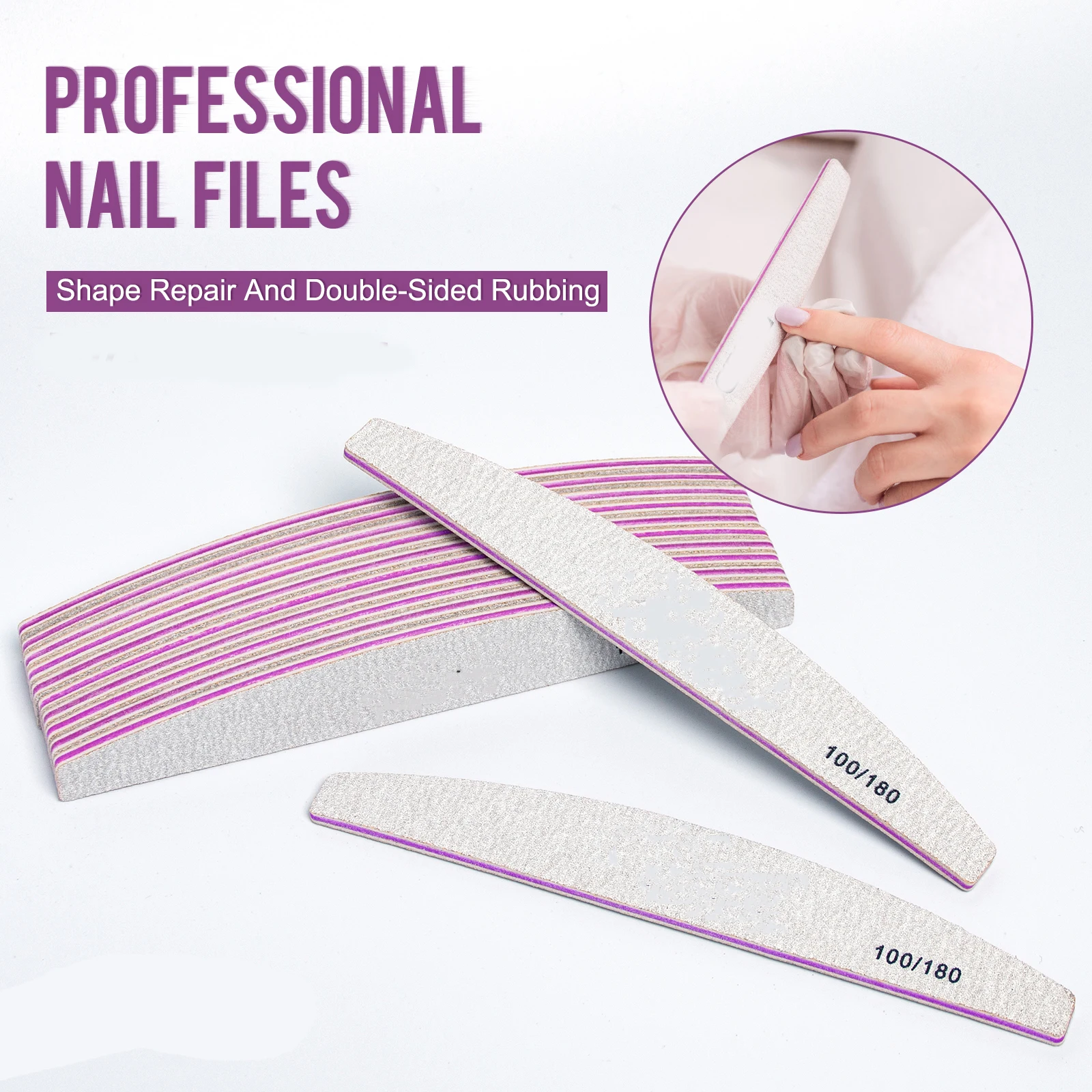 Nail File Sandpaper Polishing Grinding Double Side Sanding Manicure Buffer Half Moon Professional Nail Tool 5/10Pcs
Nail File Sandpaper Polishing Grinding Double Side Sanding Manicure Buffer Half Moon Professional Nail Tool 5/10Pcs