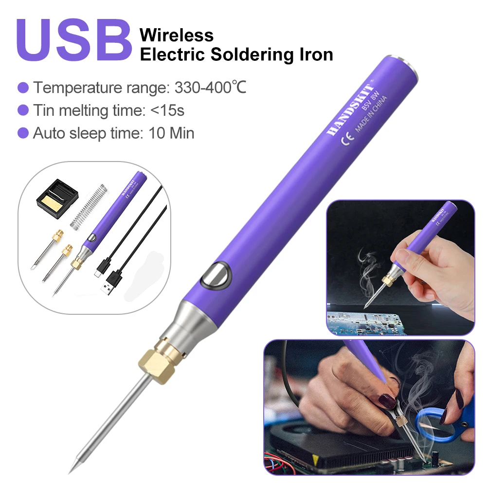 8W Wireless Electric Soldering Iron USB Charge Battery Portable Soldering Iron Kit Adjustable Temperature Welding Repair Tools
8W Wireless Electric Soldering Iron USB Charge Battery Portable Soldering Iron Kit Adjustable Temperature Welding Repair Tools