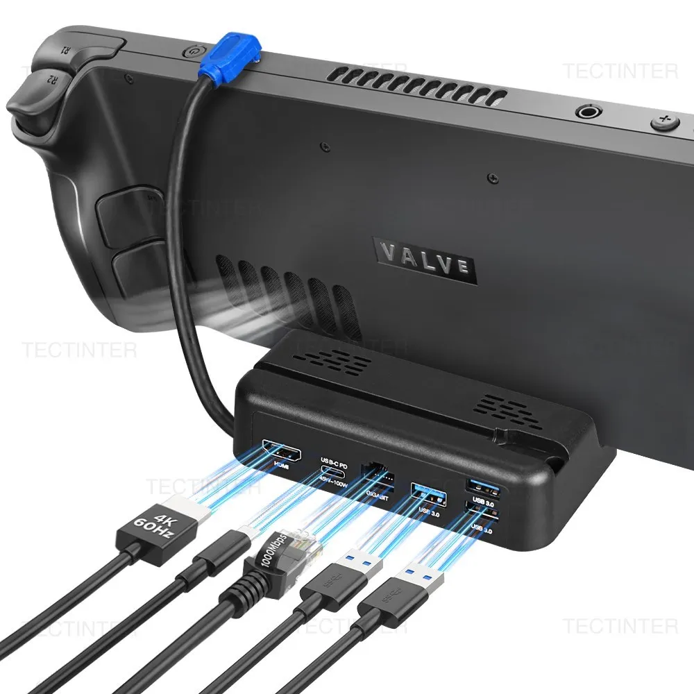 Docking Station charger for Steam Deck 6 in 1 Hub for Steam Deck Console with RJ45 Ethernet Fast Charging Port USB3.0 Anti-Slip
Docking Station charger for Steam Deck 6 in 1 Hub for Steam Deck Console with RJ45 Ethernet Fast Charging Port USB3.0 Anti-Slip