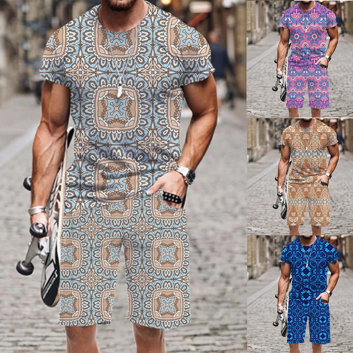 Male Casual Retro Floral Pattern Suit Short Sleeve+Beach Shorts Oversized 3D Printing 2-piece Set 2022 New Summer Men's Clothing
Male Casual Retro Floral Pattern Suit Short Sleeve+Beach Shorts Oversized 3D Printing 2-piece Set 2022 New Summer Men's Clothing